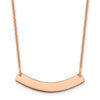 14k Rose Gold Small Curved Blank Bar Necklace