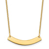 14k Yellow Gold Small Curved Blank Bar Necklace