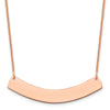 14k Rose Gold Medium Curved Blank Bar Necklace