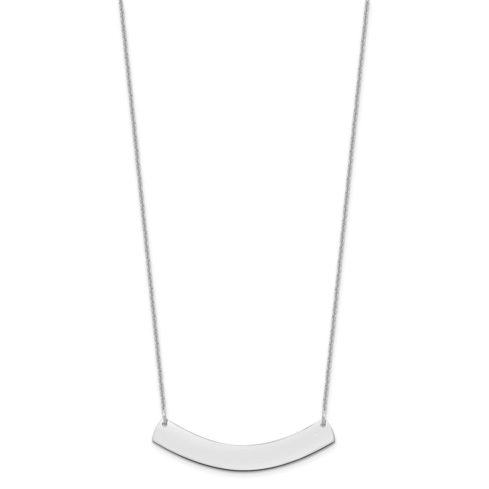 10k White Gold Medium Curved Blank Bar Necklace