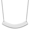 14k White Gold Medium Curved Blank Bar Necklace
