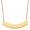 14k Yellow Gold Medium Curved Blank Bar Necklace