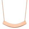 14k Rose Gold Large Curved Blank Bar Necklace