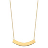 14k Yellow Gold Large Curved Blank Bar Necklace