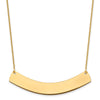 14k Yellow Gold Large Curved Blank Bar Necklace