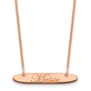 14k Rose Gold Small Oblong EDWARDIAN SCRIPT Bar Necklace