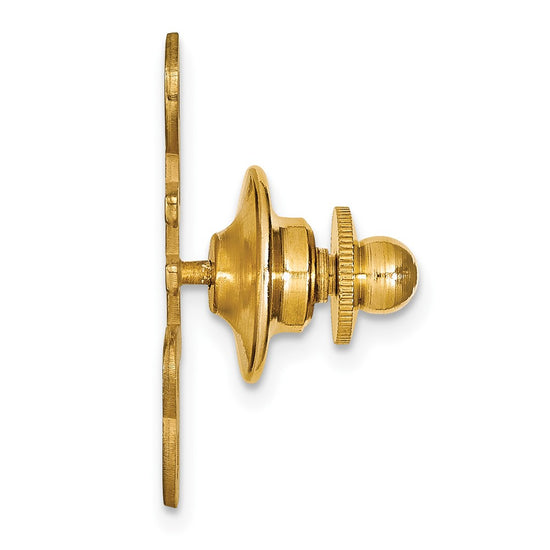 14k Yellow Gold Large cut-out Monogram Tie Tac