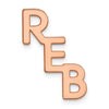 14k Rose Gold Large cut-out Monogram Tie Tac w/ Pink Plated YG Post