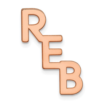 14k Rose Gold Large cut-out Monogram Tie Tac w/ Pink Plated YG Post
