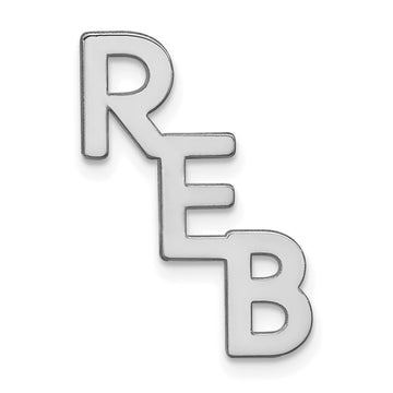 14k White Gold Large cut-out Monogram Tie Tac