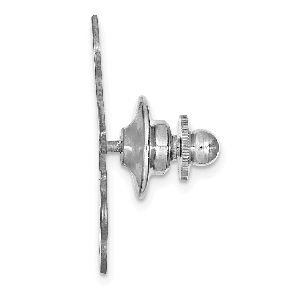 14k White Gold Large cut-out Monogram Tie Tac