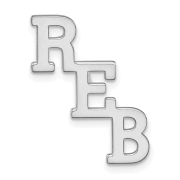 14k White Gold Large cut-out Monogram Tie Tac