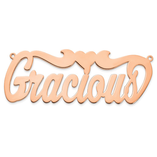 14k Rose Gold Polished Heart Name Plate