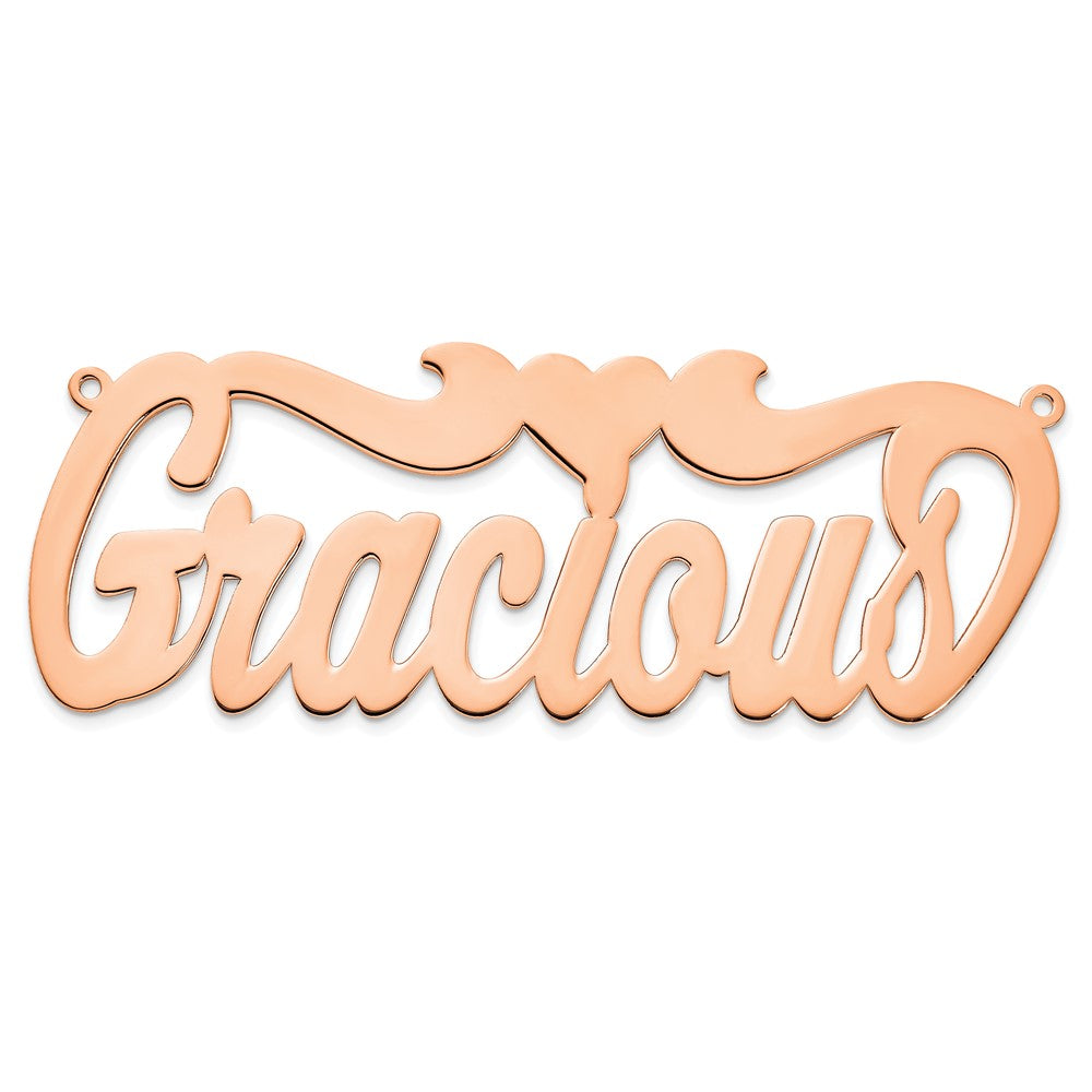 14k Rose Gold Polished Heart Name Plate