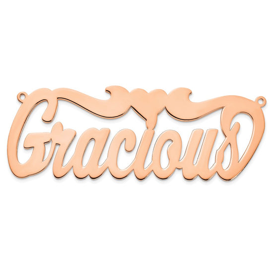 14k Rose Gold Polished Heart Name Plate