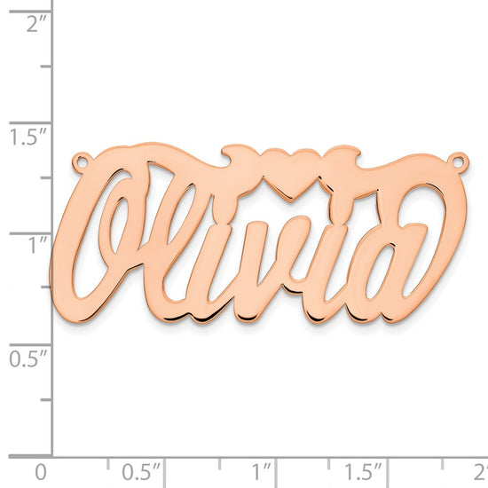 14k Rose Gold Polished Heart Name Plate