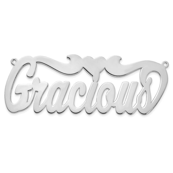 10k White Gold Polished Heart Name Plate