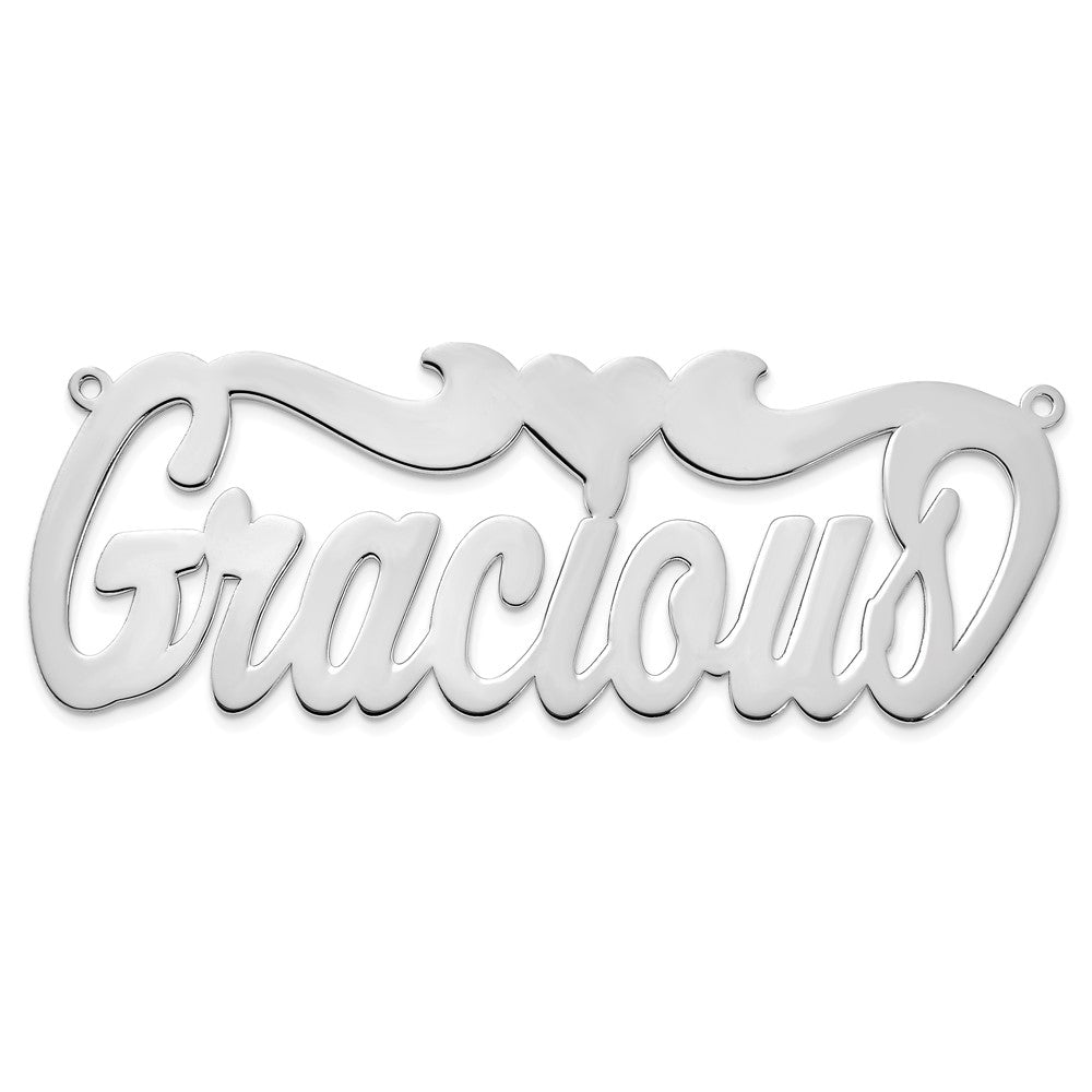14k White Gold Polished Heart Name Plate