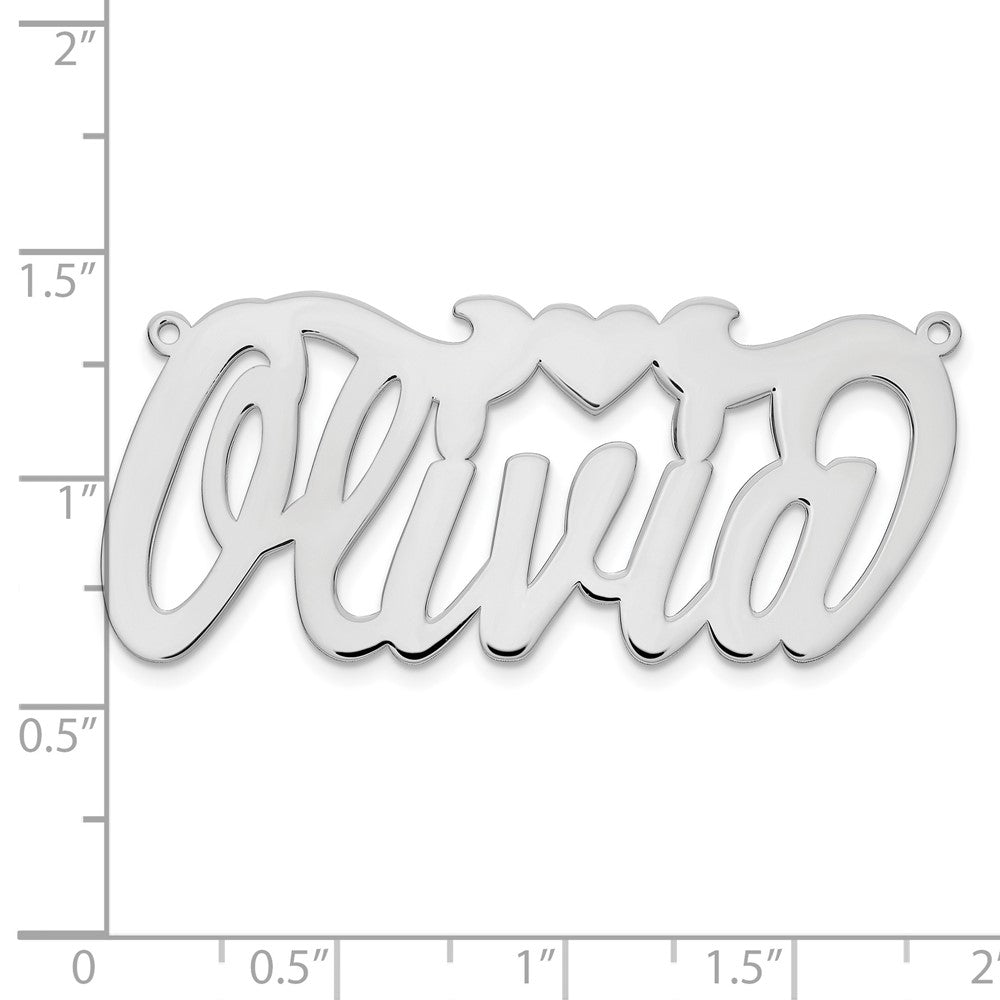 14k White Gold Polished Heart Name Plate