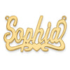 14k Yellow Gold Heart Name Plate