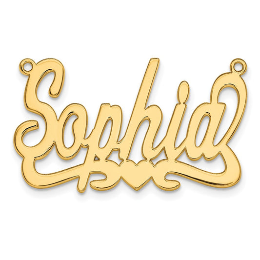 14k Yellow Gold Heart Name Plate