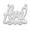 10k White Gold Heart Name Plate