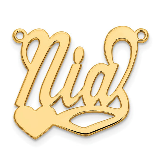 14k Yellow Gold Polished Heart Name Plate