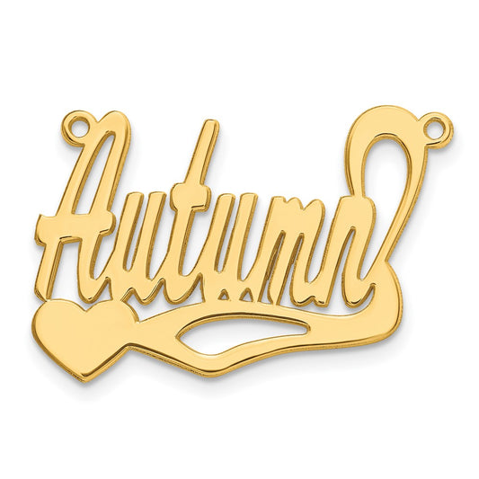 14k Yellow Gold Polished Heart Name Plate