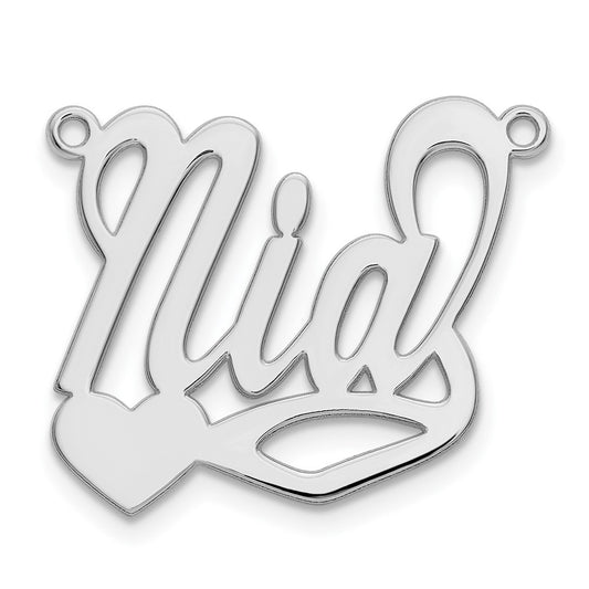 10k White Gold Polished Heart Name Plate