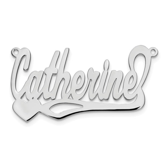 14k White Gold Polished Heart Name Plate