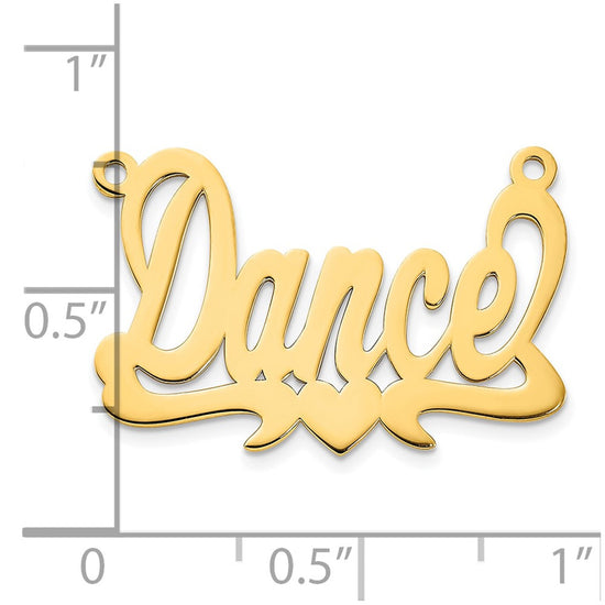 14k Yellow Gold Polished Heart Name Plate