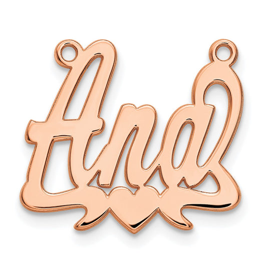 14k Rose Gold Polished Heart Name Plate
