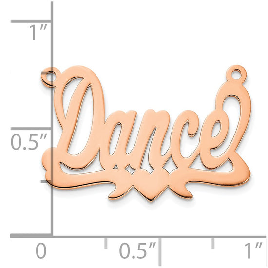 14k Rose Gold Polished Heart Name Plate