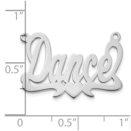 14k White Gold Polished Heat Name Plate
