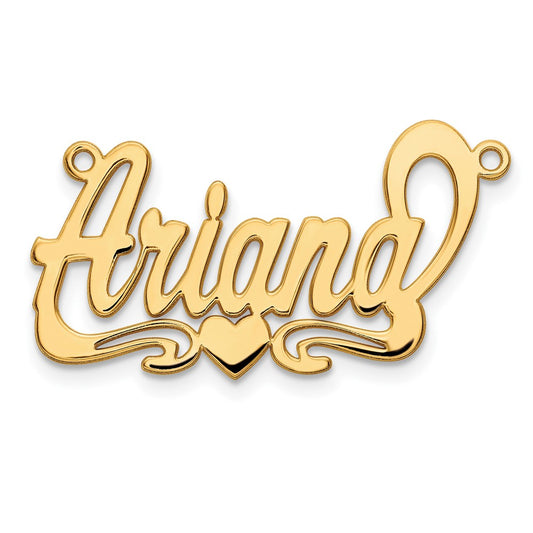 14k Yellow Gold Polished Heart Name Plate