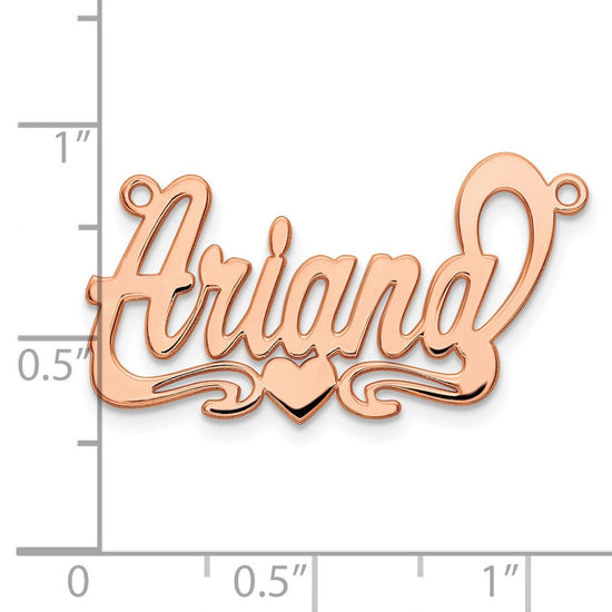 14k Rose Gold Polished Heart Name Plate