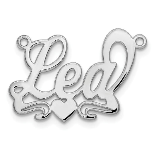10k White Gold Polished Heart Name Plate