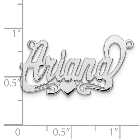 10k White Gold Polished Heart Name Plate