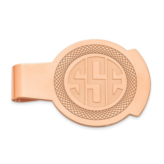 Recessed Letters Round Personalized Money Clip