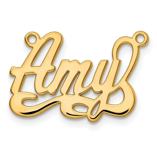 14k Yellow Gold Polished Name Plate