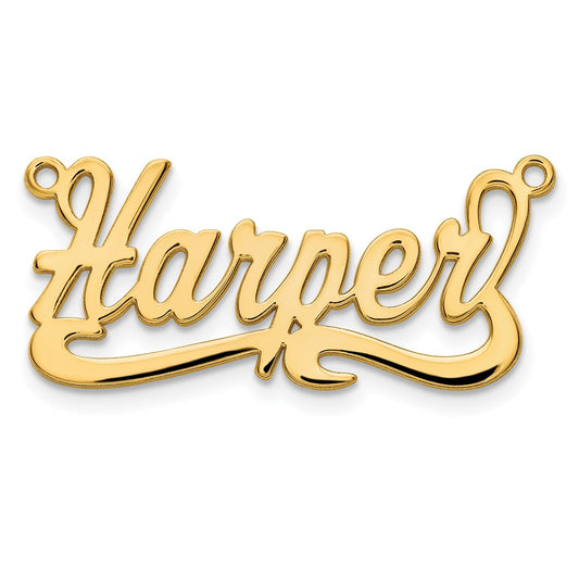 14k Yellow Gold Polished Name Plate