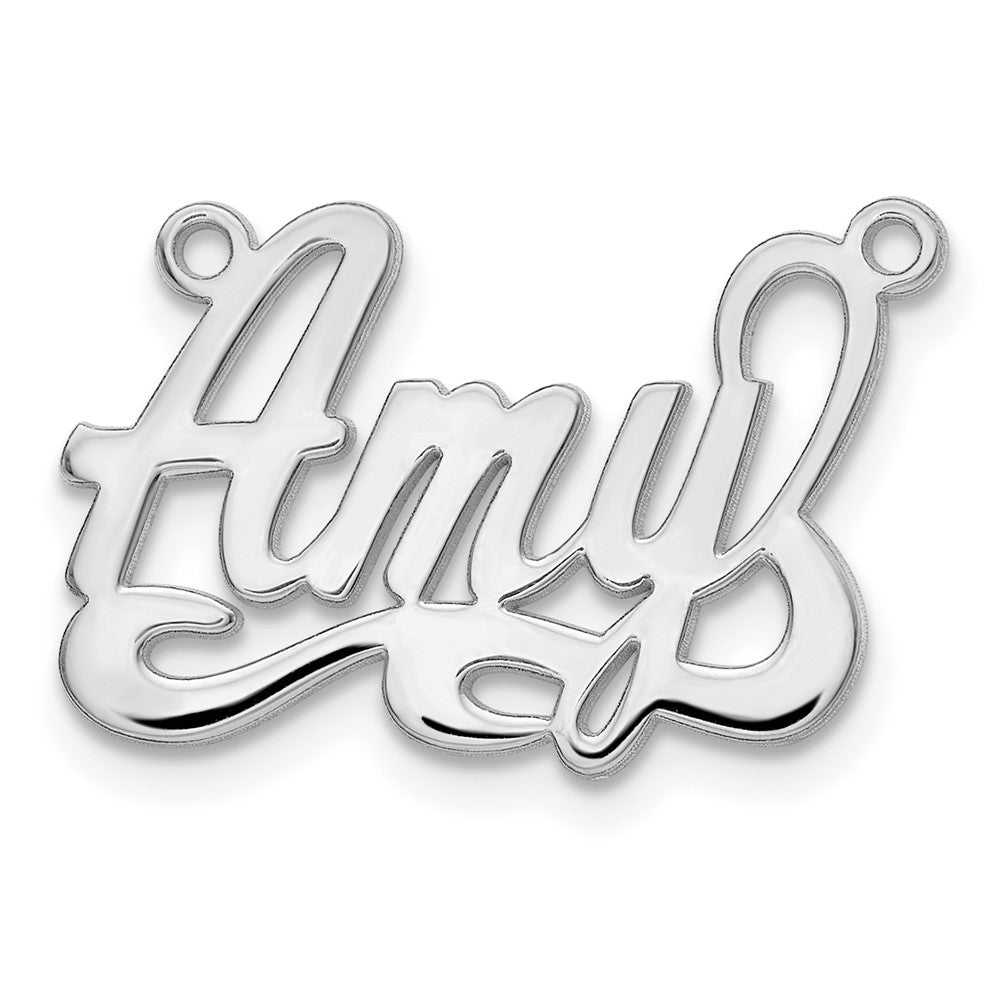 10k White Gold Polished Name Plate