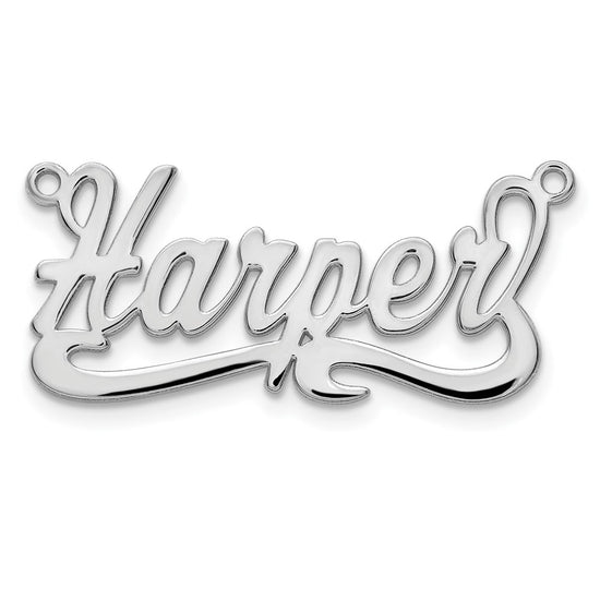 10k White Gold Polished Name Plate