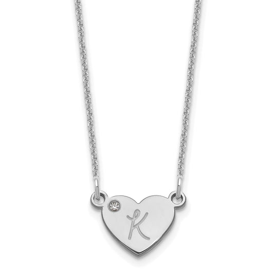 Initial Heart with Diamond Necklace