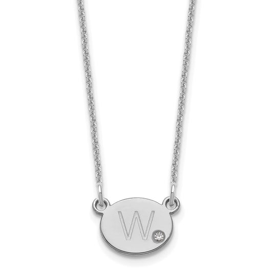 Initial Oval with Diamond Necklace