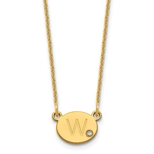 Initial Oval with Diamond Necklace