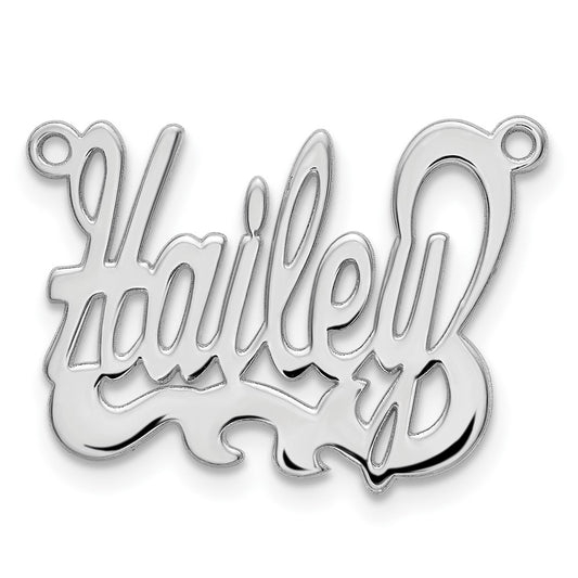 14k White gold Polished Name Plate