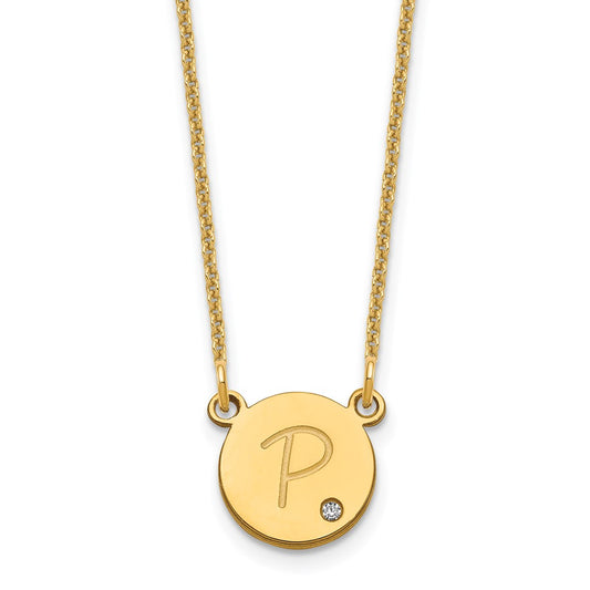 Initial Circle with Diamond Necklace
