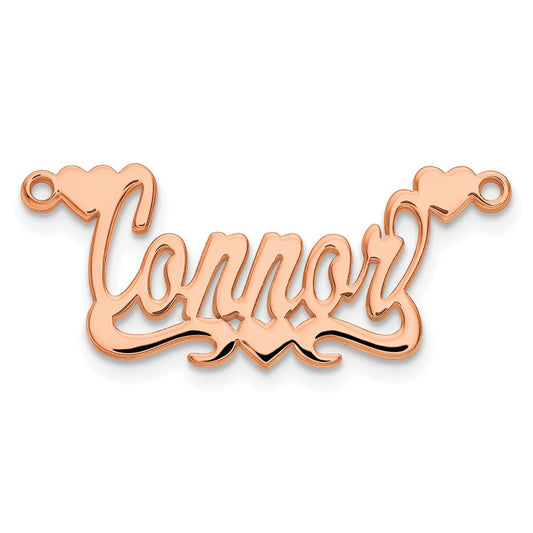 14k Rose Gold Polished Hearts Name Plate