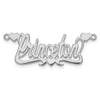 14k White Gold Polished Hearts Name Plate